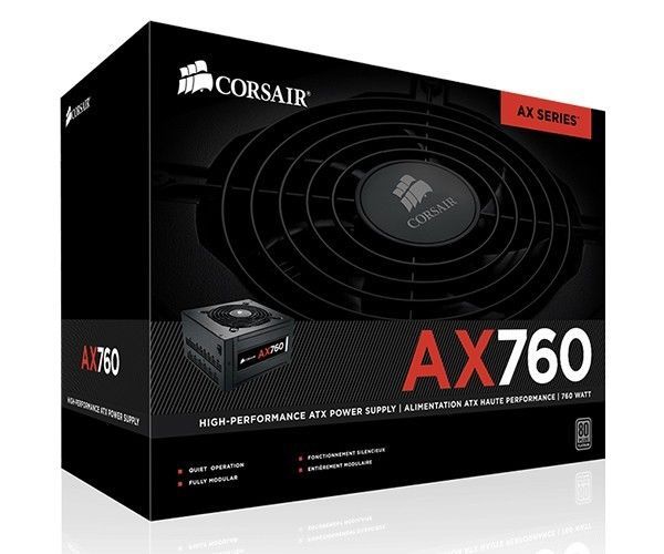 Fonte Corsair AX760 Series 760W, 80 Plus Platinum Full Modular, CP-9020045-NA