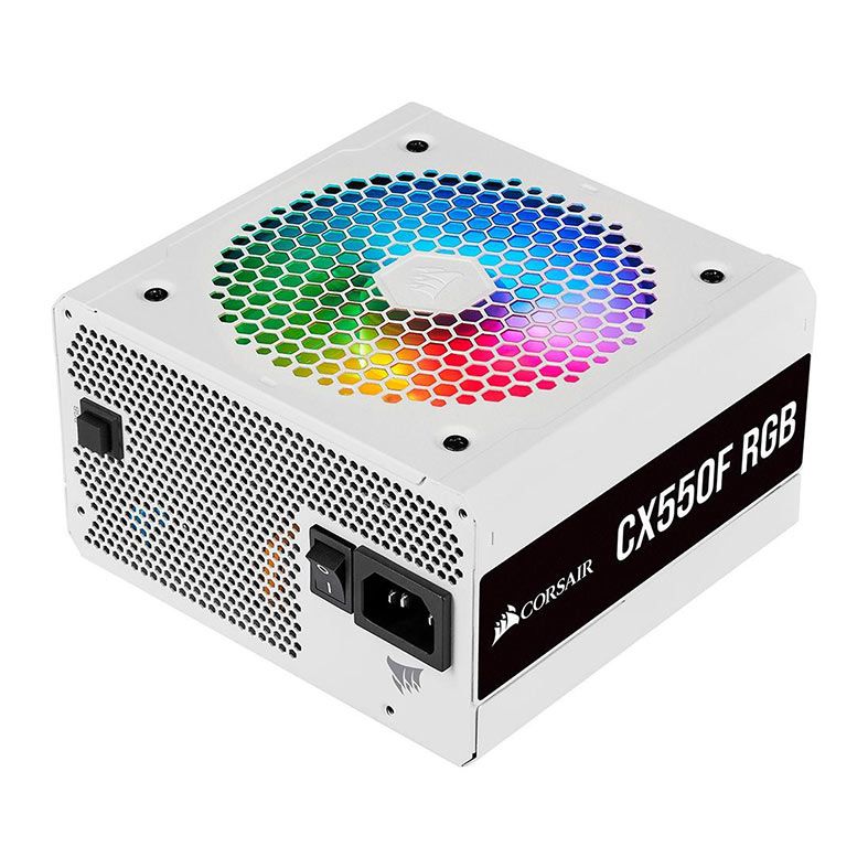 Fonte Corsair CX-F RGB Series CX550F RGB, 550W, Full Modular, 80 Plus Bronze, White, CP-9020225-BR