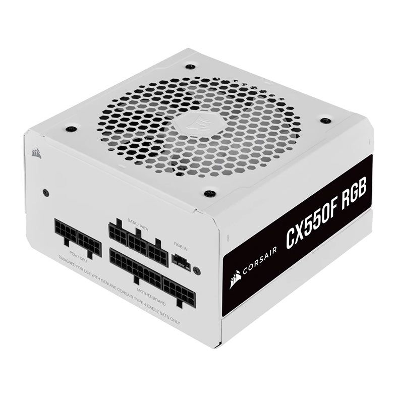 Fonte Corsair CX-F RGB Series CX550F RGB, 550W, Full Modular, 80 Plus Bronze, White, CP-9020225-NA