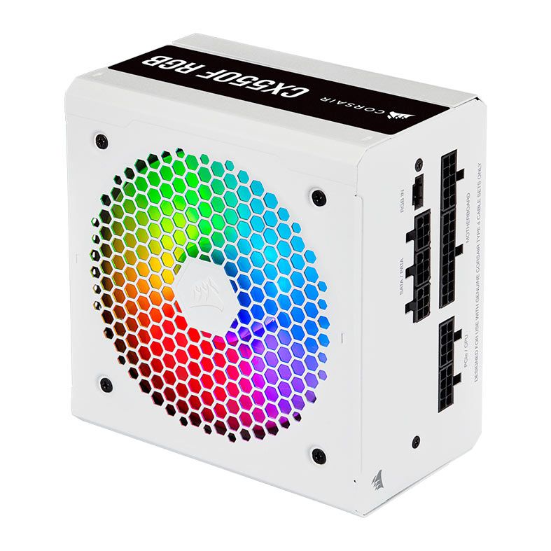 Fonte Corsair CX-F RGB Series CX550F RGB, 550W, Full Modular, 80 Plus Bronze, White, CP-9020225-NA