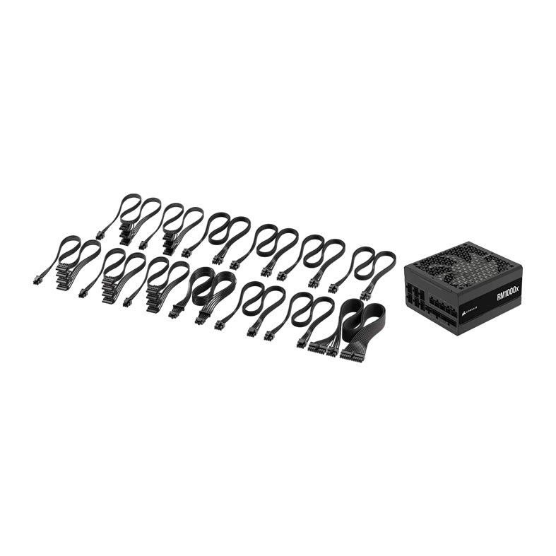 Fonte Corsair RM1000x, 1000W, ATX 3.1, PCIe 5.1, Full-Modular, Cybenetics Platinum, Preto, CP-9020271-BR