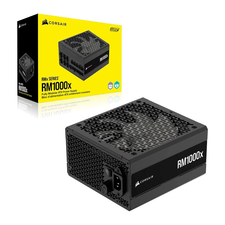 Fonte Corsair RM1000x, 1000W, ATX 3.1, PCIe 5.1, Full-Modular, Cybenetics Platinum, Preto, CP-9020271-BR