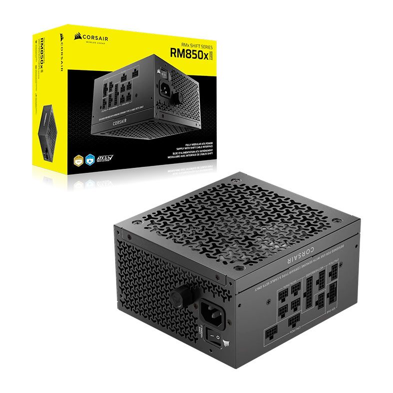 OPENBOX Fonte Corsair RM850x Shift, 850W, ATX 3.1, PCIe 5.1, Full-Modular, Cybenetics Gold, Preto, CP-9020299-BR