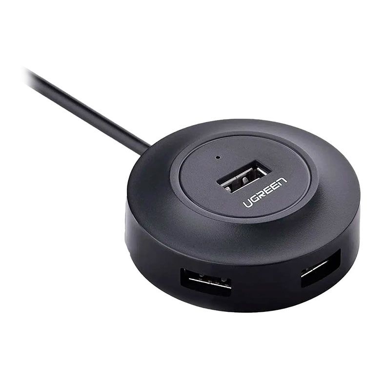Adaptador Ugreen Hub Com 4 Portas USB 2.0, Preto, CR106