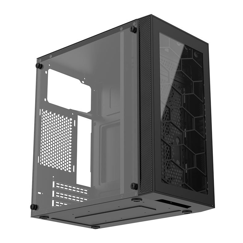 Gabinete Gamer Alseye Crimp, Mid-Tower, Lateral de Vidro, Preto, CRIMP-BK