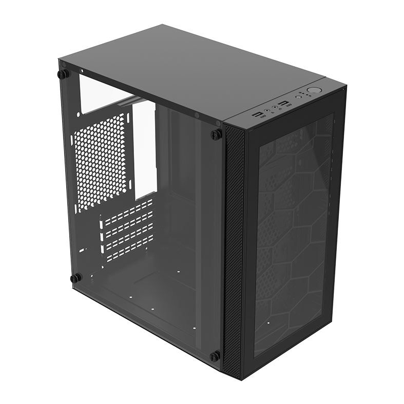 Gabinete Gamer Alseye Crimp, Mid-Tower, Lateral de Vidro, Preto, CRIMP-BK