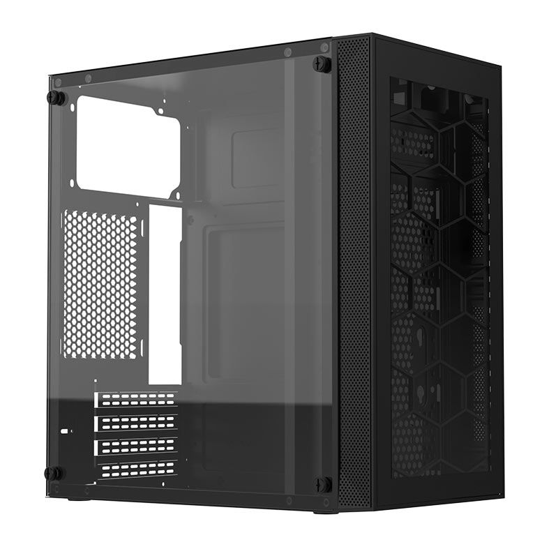 Gabinete Gamer Alseye Crimp, Mid-Tower, Lateral de Vidro, Preto, CRIMP-BK