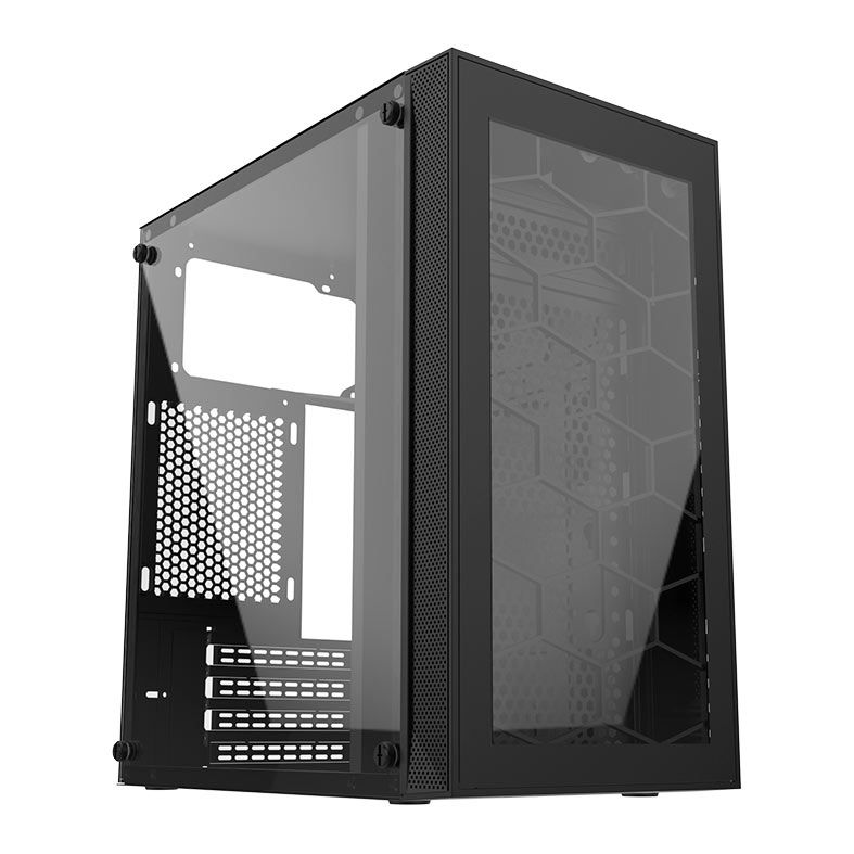 Gabinete Gamer Alseye Crimp, Mid-Tower, Lateral de Vidro, Preto, CRIMP-BK