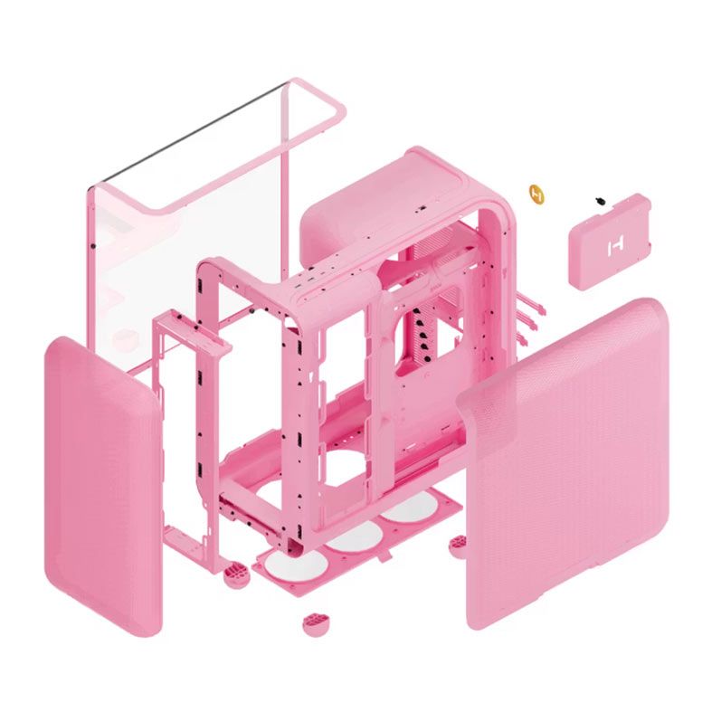 Gabinete Gamer Hyte X50, Mid Tower, Lateral de Vidro, Rosa, CS-HYTE-X50G-SM