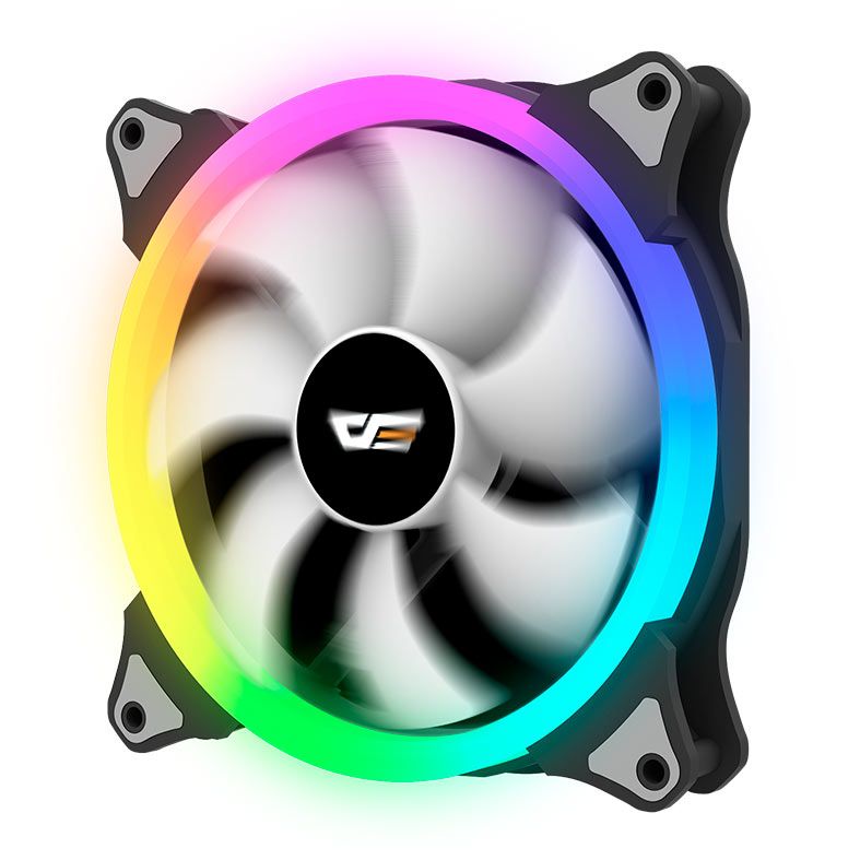 Kit Ventoinhas Aigo DarkFlash CS140 RGB 3x140mm, Com Controladora, CS140-3in1
