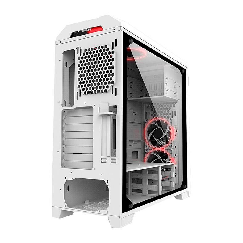 Gabinete Gamer AZZA Storm 6000 Lateral de Vidro RGB Branco, CSAZ-6000RGB/W