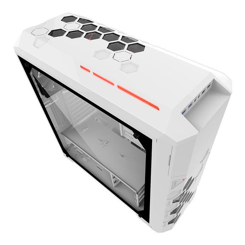 Gabinete Gamer AZZA Storm 6000 Lateral de Vidro RGB Branco, CSAZ-6000RGB/W