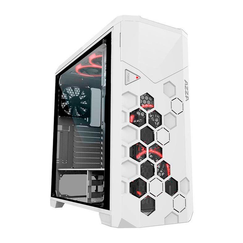 Gabinete Gamer AZZA Storm 6000 Lateral de Vidro RGB Branco, CSAZ-6000RGB/W