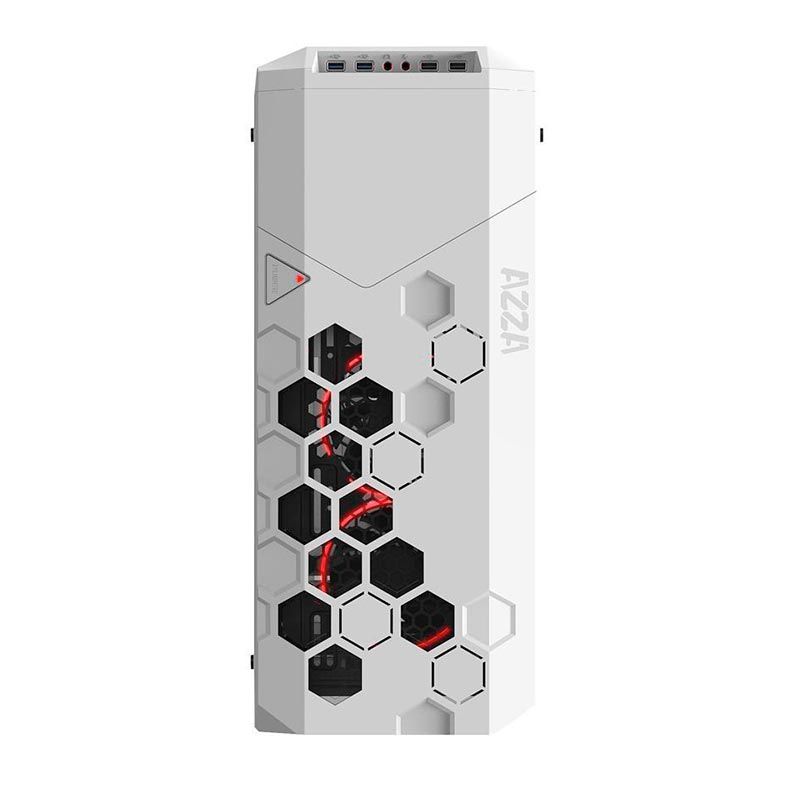 Gabinete Gamer AZZA Storm 6000 Lateral de Vidro RGB Branco, CSAZ-6000RGB/W