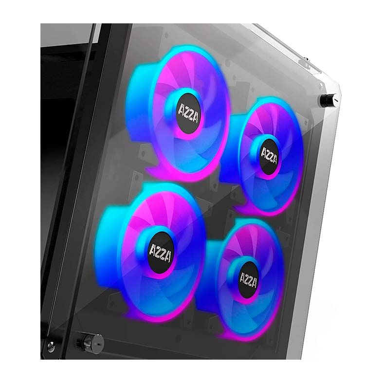 Gabinete Gamer AZZA Cube 802 Lateral de Vidro Fans RGB Preto, CSAZ-802F