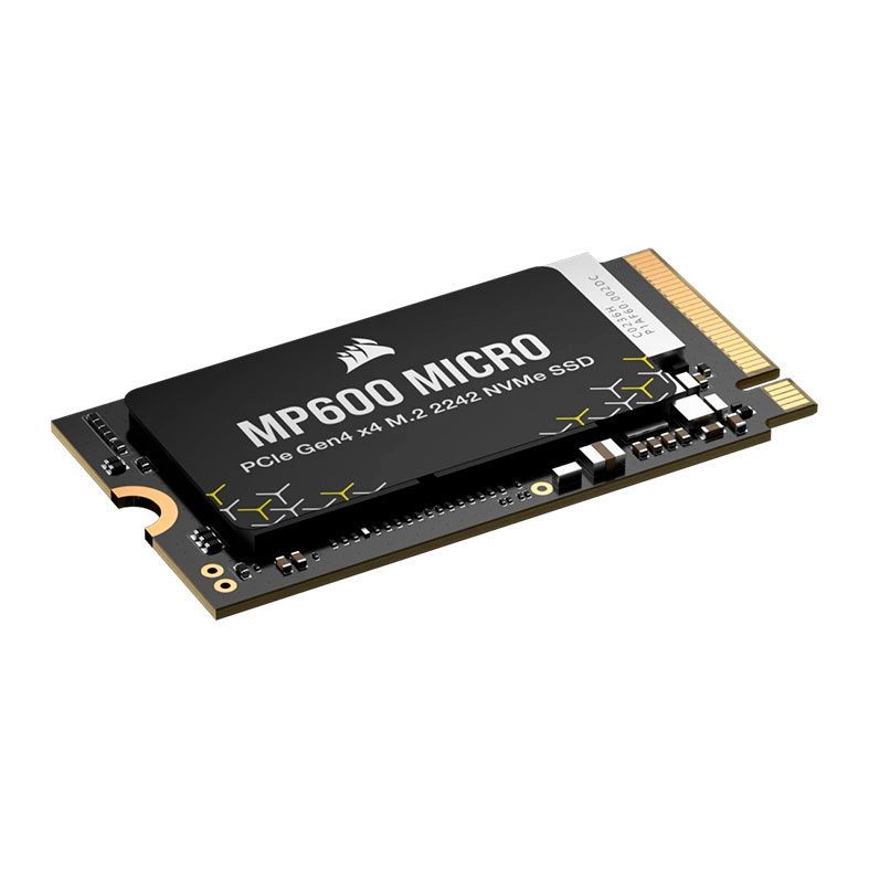 SSD Corsair MP600 Micro, 1TB, M.2 2242, PCIe NVMe, Leitura 5100MB/s, Gravacao 4300MB/s, CSSD-F1000GBMP600MCR