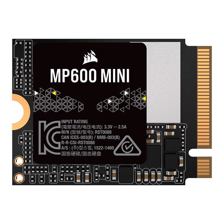 SSD Corsair MP600 Mini, 1TB, M.2 2230, PCIe NVMe, Leitura 7000MB/s, Gravacao 6200MB/s, CSSD-F1000GBMP600MNR2