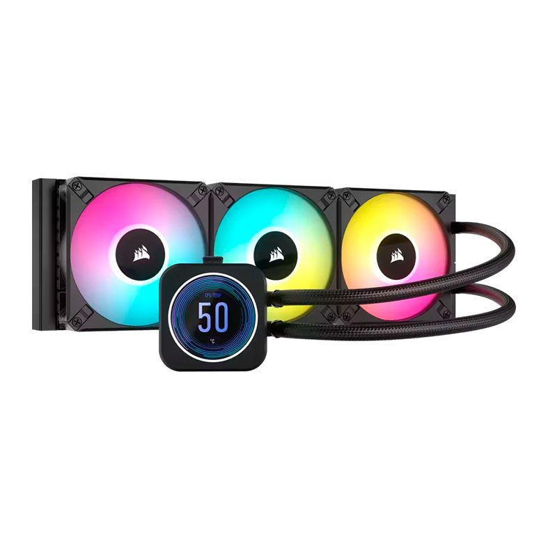 Water Cooler Corsair Icue H150i Elite LCD XT, Dysplay LCD, 360mm, Preto, CW-9060075-WW