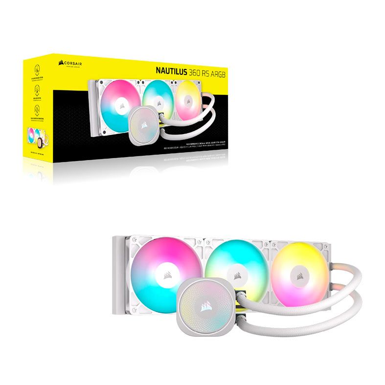 Water Cooler Corsair Nautilus 360 RS, ARGB, 360mm, Branco, CW-9060095-WW