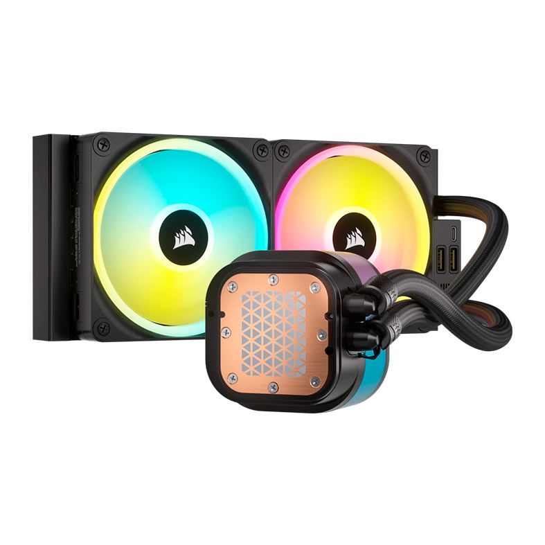 Water Cooler Corsair Icue Link H100i LCD, Display LCD, 240mm, Preto, CW-9061007-WW