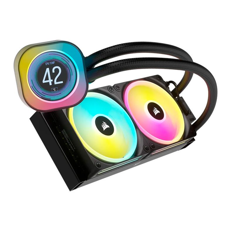 Water Cooler Corsair Icue Link H100i LCD, Display LCD, 240mm, Preto, CW-9061007-WW