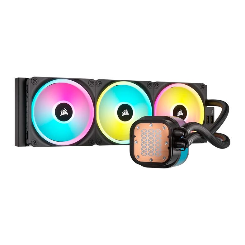 Water Cooler Corsair Icue Link H150i LCD, Display LCD, 360mm, Preto, CW-9061008-WW