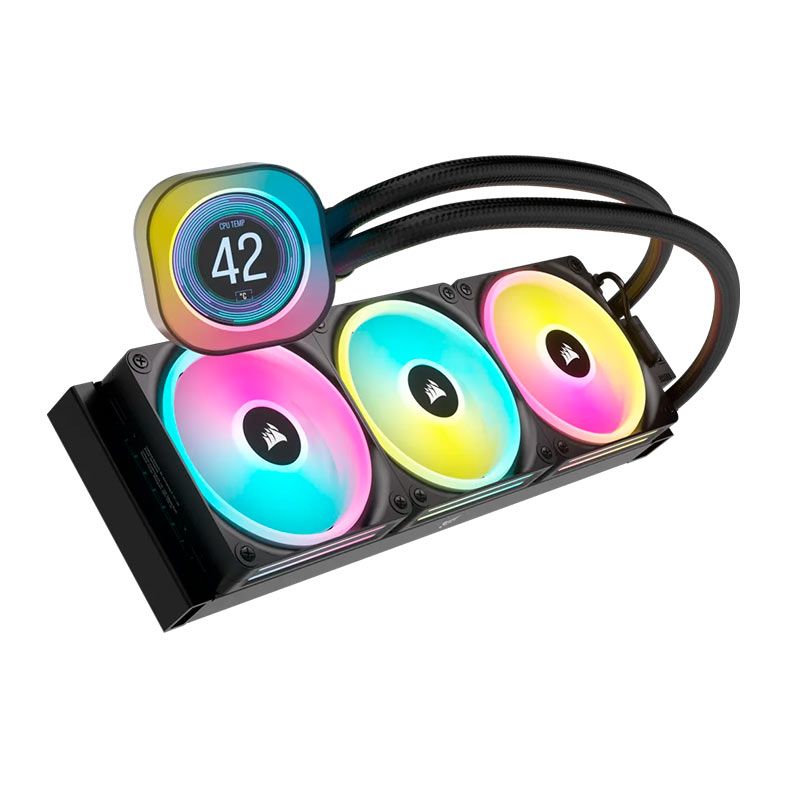Water Cooler Corsair Icue Link H150i LCD, Display LCD, 360mm, Preto, CW-9061008-WW