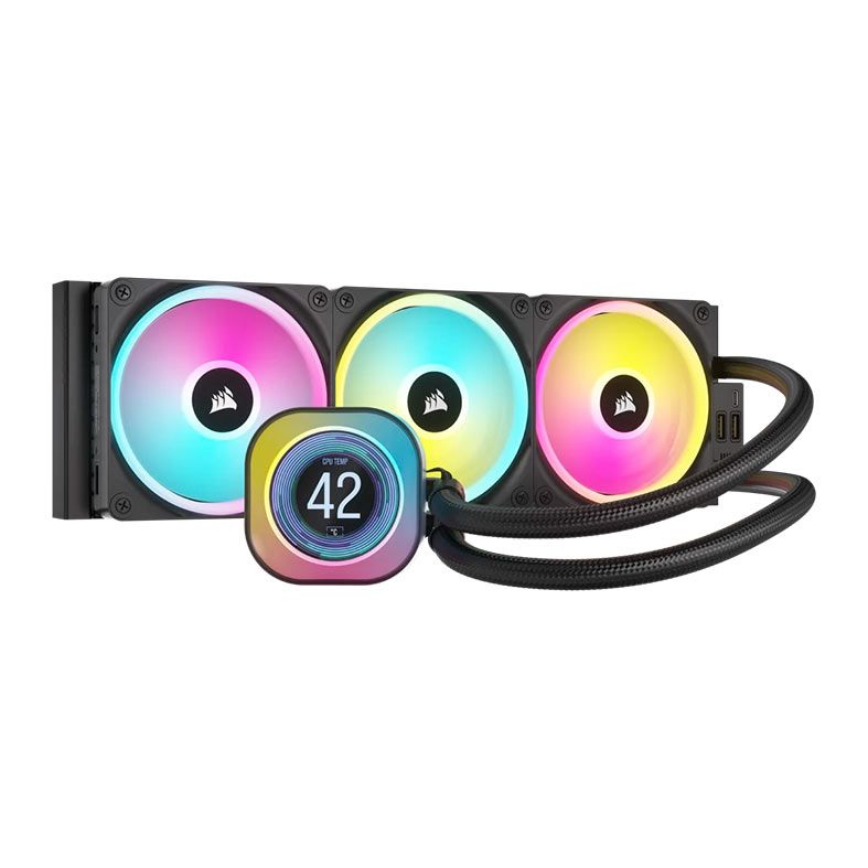 Water Cooler Corsair Icue Link H150i LCD, Display LCD, 360mm, Preto, CW-9061008-WW