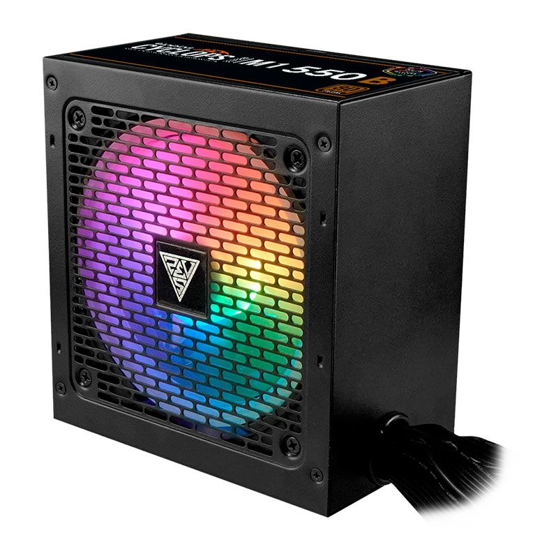 Fonte Gamdias Cyclops M1-550B, ARGB, 550W, 80 Plus Bronze, Preto, CYCLOPS-M1-550B-ARGB