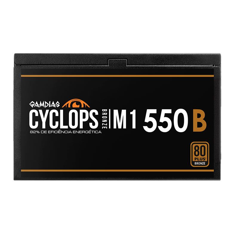 Fonte Gamdias Cyclops M1-550B, 550W, 80 Plus Bronze, Preto, CYCLOPS-M1-550B
