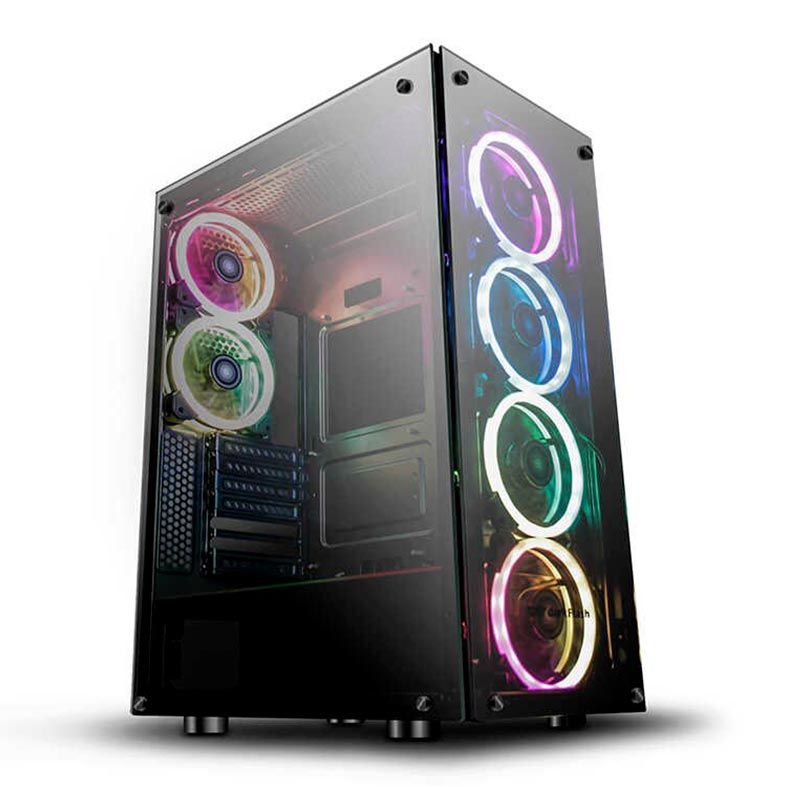 Gabinete Gamer Aigo DarkFlash Phantom Preto Lateral/Frontal Vidro