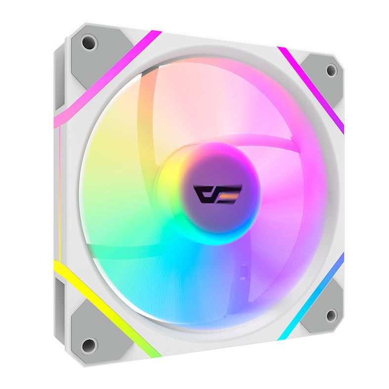 Kit Ventoinhas Aigo Darkflash DM12 F, ARGB, 3x120mm, Com Controladora, Branco, DF-DM12F3IN1-W-PH1