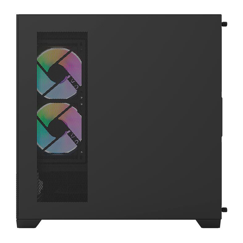 Gabinete Gamer Aigo Darkflash Panoramic DS900 Air, Rainbow, Mid-Tower, Lateral de Vidro, Com 3 Fans, Preto, DF-PANORAMIC-DS900AIR-BK-3F