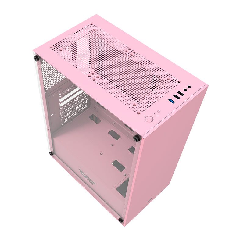 Gabinete Gamer Aigo DarkFlash DK100, Mid-Tower, Lateral de Vidro, Rosa, DK100-PK