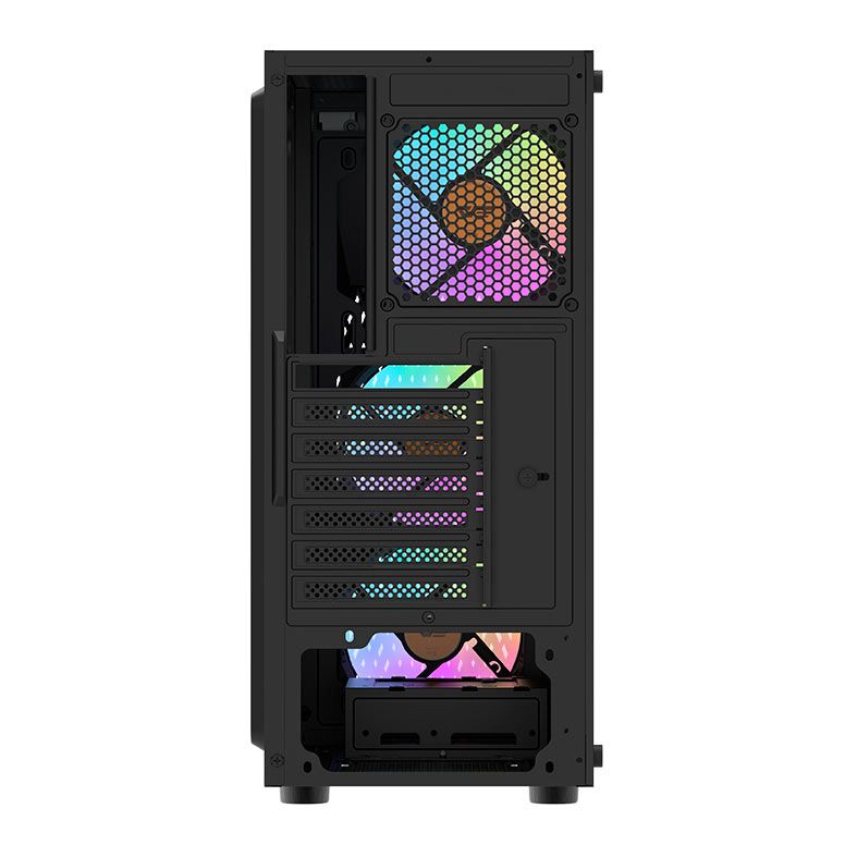 Gabinete Gamer Aigo DarkFlash DK150, Mid-Tower, Lateral de Vidro, Com 3 Fans, Preto, DK150-BK