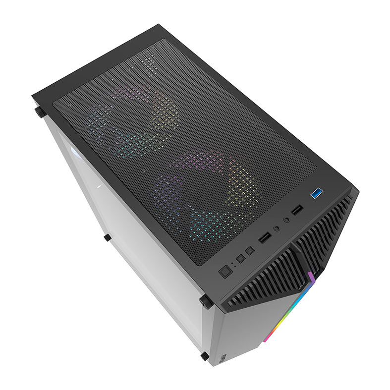 Gabinete Gamer Aigo DarkFlash DK151, RGB, Mid-Tower, Lateral de Vidro, Com 3 Fans, Preto, DK151-BK