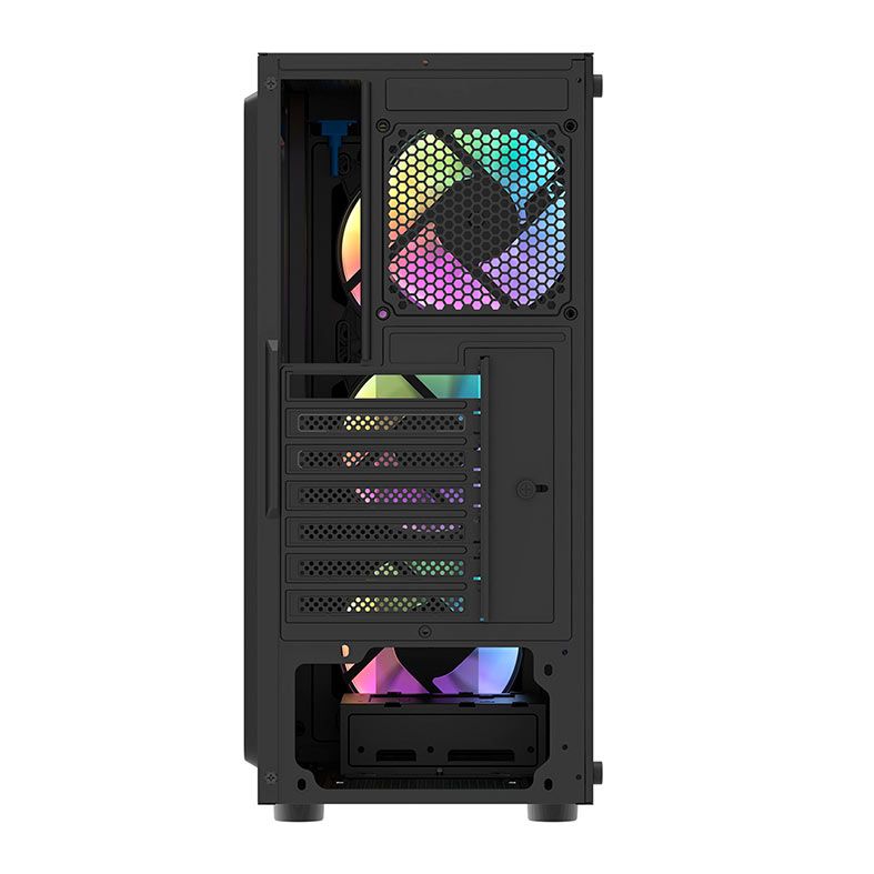 Gabinete Gamer Aigo DarkFlash DK151, RGB, Mid-Tower, Lateral de Vidro, Com 3 Fans, Preto, DK151-BK