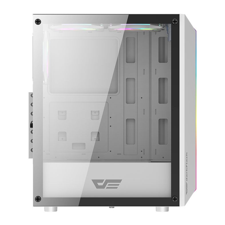 Gabinete Gamer Aigo DarkFlash DK151, RGB, Mid-Tower, Lateral de Vidro, Com 3 Fans, Branco, DK151-WH