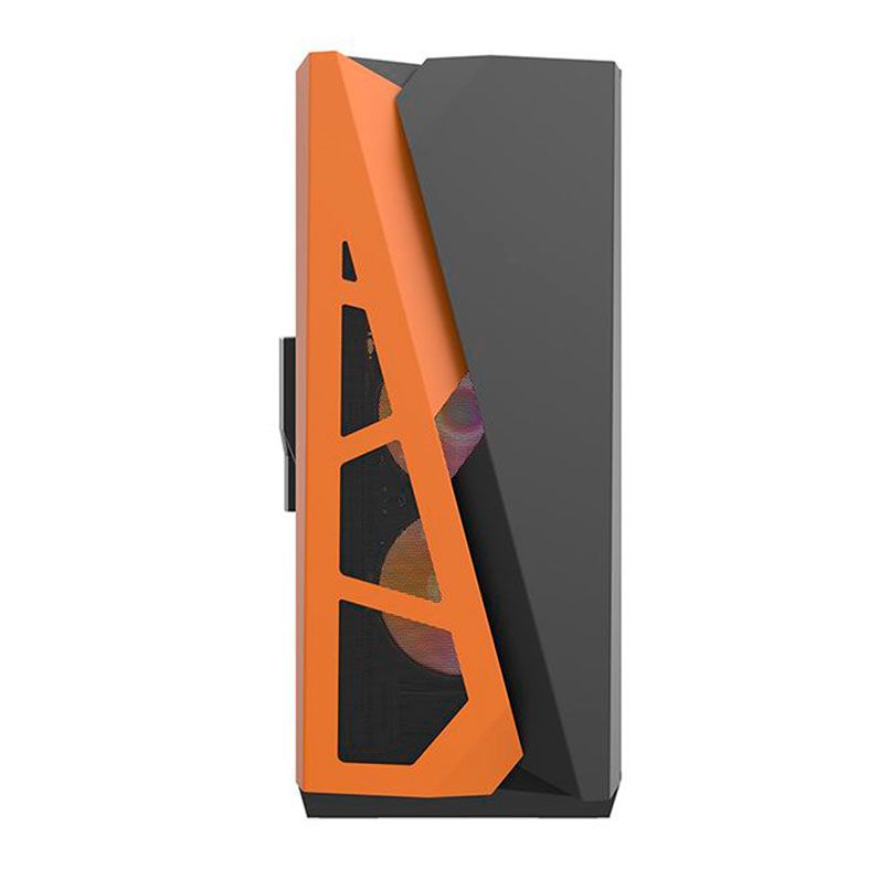 Gabinete Gamer Aigo Darkflash DLZ 31 Mesh, RGB, Lateral De Vidro, Com 4 fans, Preto e Laranja, DLZ31MESHBLACK