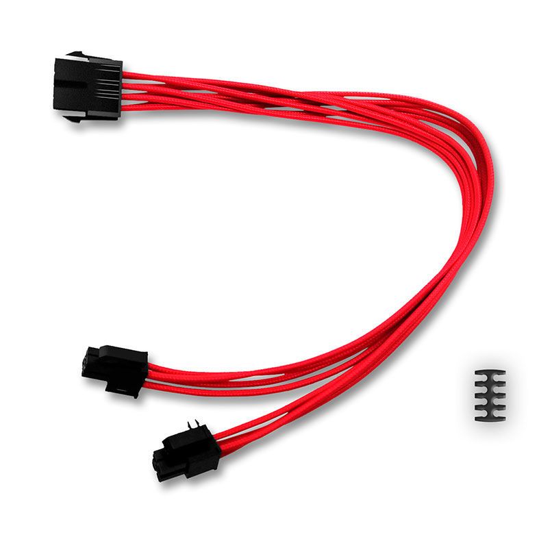 Cabo Sleeved DeepCool 8 Pinos 30cm Vermelho, DP-EC300-CPU8P-RD