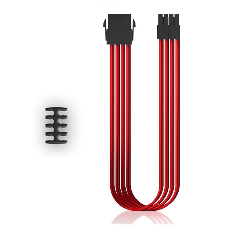 Cabo Sleeved DeepCool 8 Pinos 30cm Vermelho, DP-EC300-CPU8P-RD