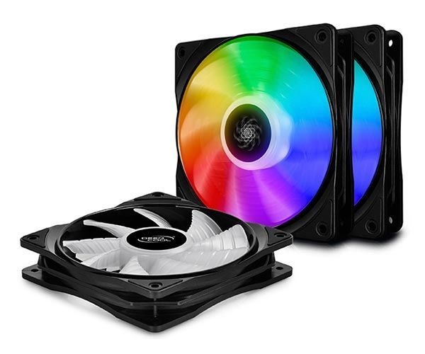 Kit Ventoinhas DeepCool CF120 120mm RGB 3 Unidades, DP-FA-RGB-CF120-3