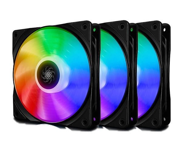 Kit Ventoinhas DeepCool CF120 120mm RGB 3 Unidades, DP-FA-RGB-CF120-3