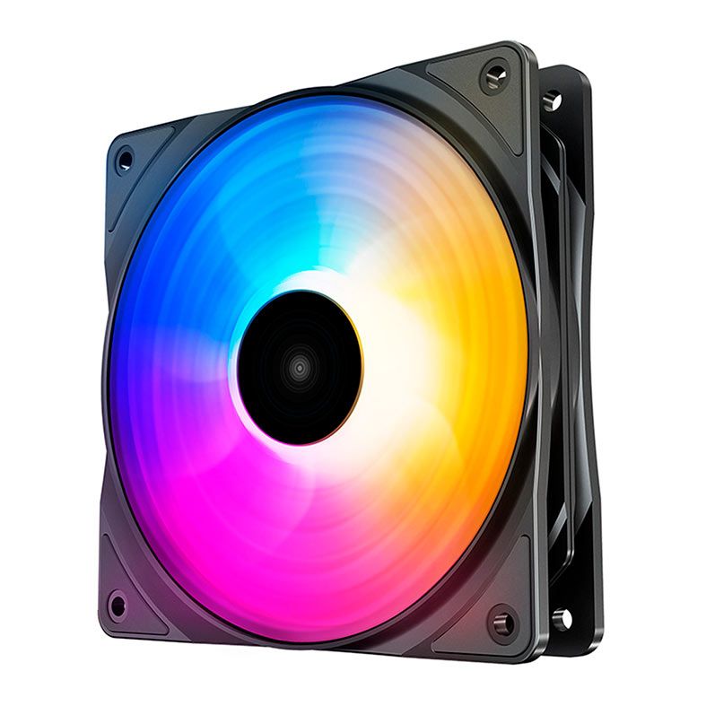 Kit Ventoinha DeepCool RF120 FS, PWM, Led Roxo, Laranja e Azul, DP-FLED3-RF120FS-3P
