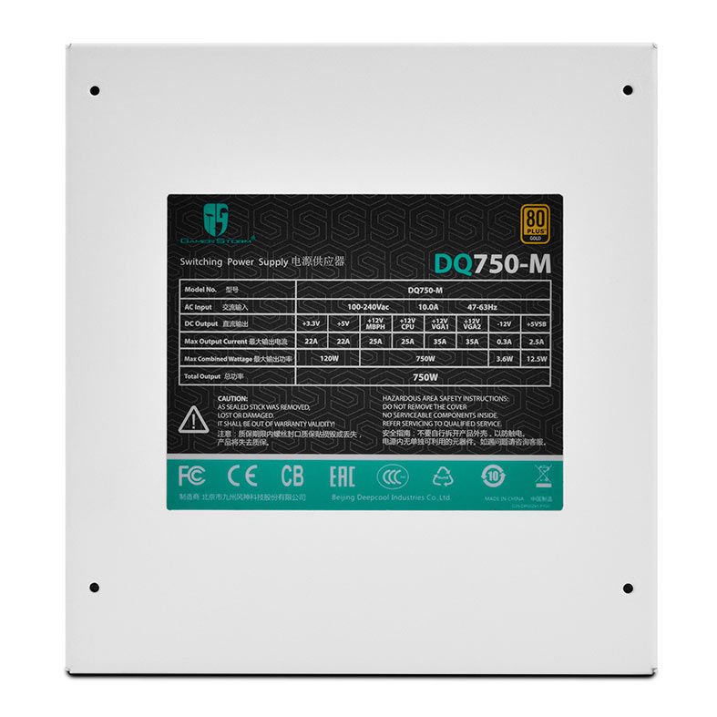 Fonte DeepCool GamerStorm DQ750-M Full Modular 80Plus Gold, DP-GD-DQ750M