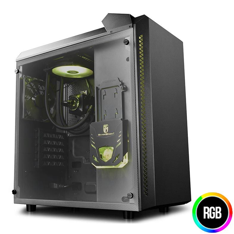 Gabinete Deepcool Baronkase Liquid Preto RGB, DP-MATX-BNKSBK-LQD
