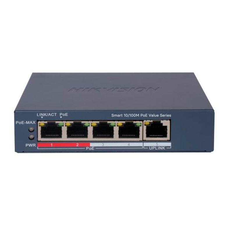Switch Hikvision DS-3E1105P, 4 Portas PoE, 10/100, Cinza, DS-3E1105P-EI-M