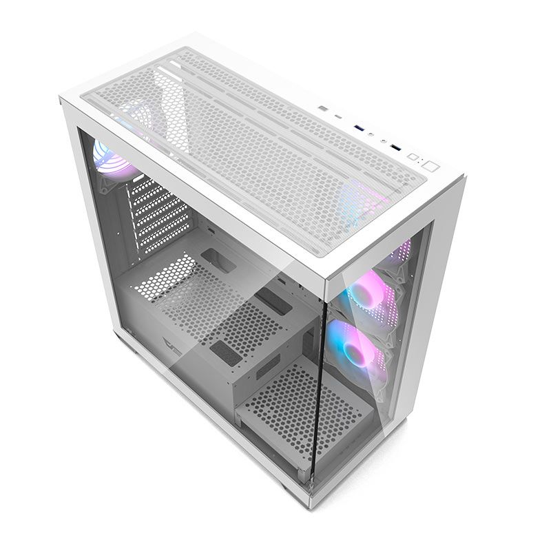 Gabinete Gamer Aigo Darkflash DS900, Mid-Tower, Lateral de Vidro, Com 4 Fans, Branco, DS900-WH-4F