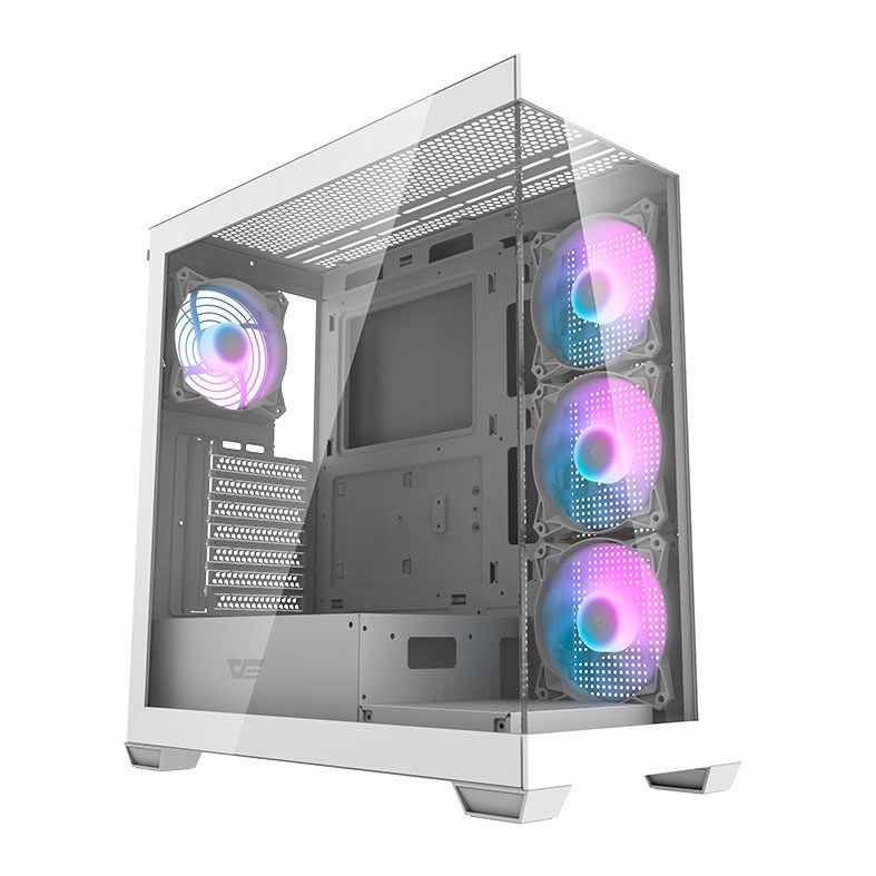 Gabinete Gamer Aigo Darkflash DS900, Mid-Tower, Lateral de Vidro, Com 4 Fans, Branco, DS900-WH-4F