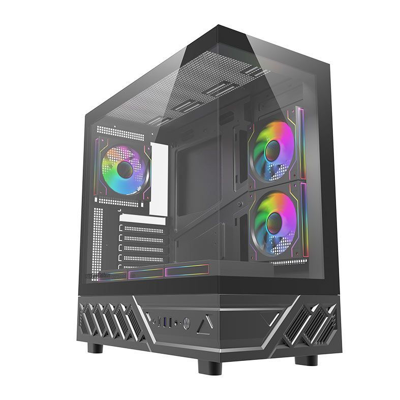 Gabinete Gamer Aigo Darkflash DS950, Mid-Tower, Lateral de Vidro, Com 6 Fans, ARGB, Preto, DS950-PC-CASE-BLACK